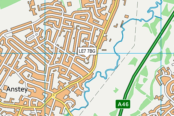 LE7 7BG map - OS VectorMap District (Ordnance Survey)