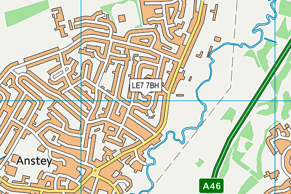 LE7 7BH map - OS VectorMap District (Ordnance Survey)