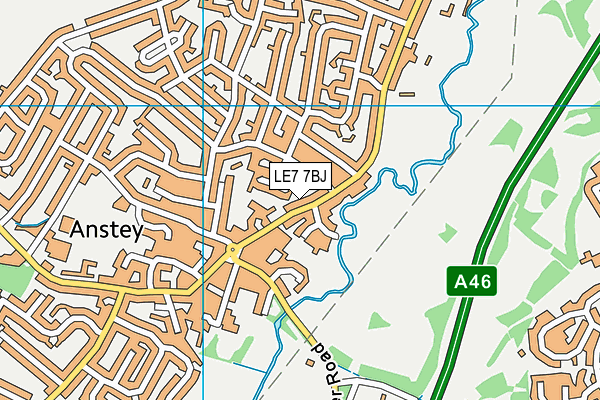 LE7 7BJ map - OS VectorMap District (Ordnance Survey)