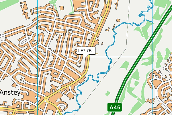 LE7 7BL map - OS VectorMap District (Ordnance Survey)