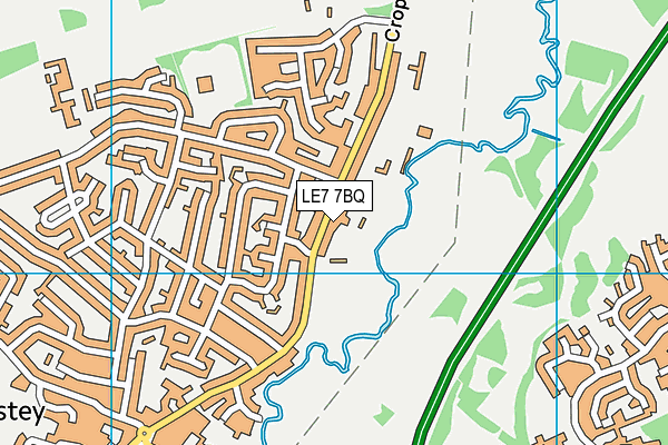 LE7 7BQ map - OS VectorMap District (Ordnance Survey)