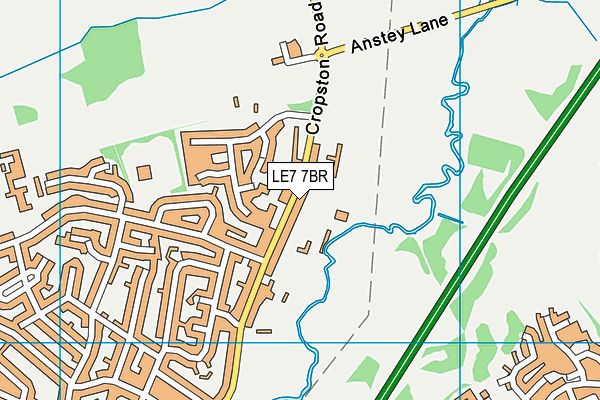 LE7 7BR map - OS VectorMap District (Ordnance Survey)