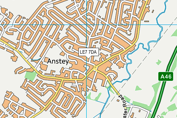 LE7 7DA map - OS VectorMap District (Ordnance Survey)