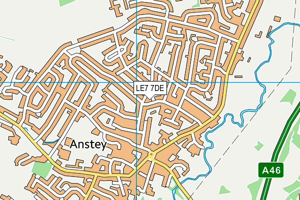 LE7 7DE map - OS VectorMap District (Ordnance Survey)