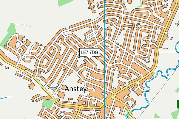 LE7 7DG map - OS VectorMap District (Ordnance Survey)