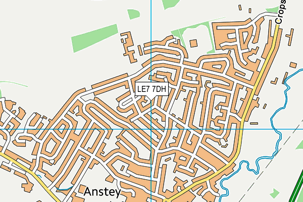 LE7 7DH map - OS VectorMap District (Ordnance Survey)