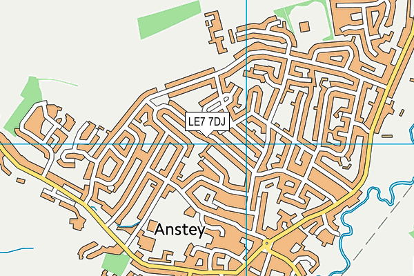 LE7 7DJ map - OS VectorMap District (Ordnance Survey)