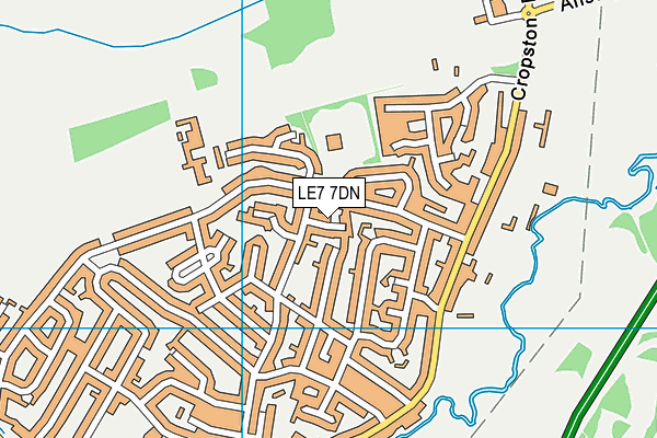 LE7 7DN map - OS VectorMap District (Ordnance Survey)