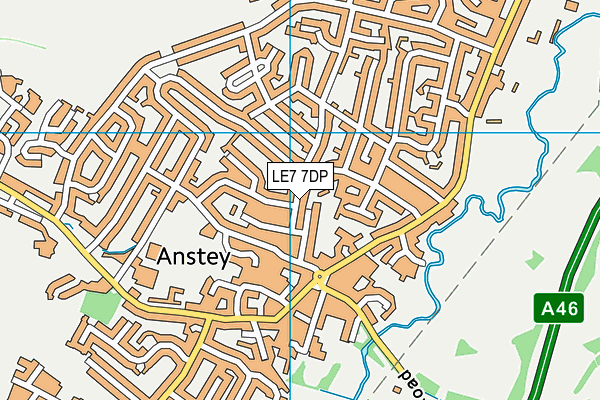 LE7 7DP map - OS VectorMap District (Ordnance Survey)