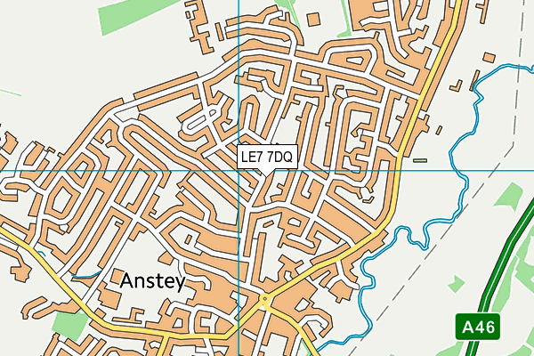 LE7 7DQ map - OS VectorMap District (Ordnance Survey)