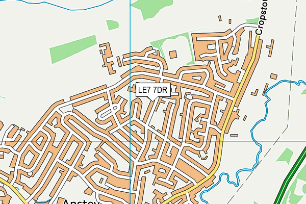 LE7 7DR map - OS VectorMap District (Ordnance Survey)