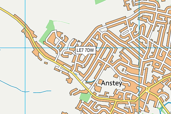 LE7 7DW map - OS VectorMap District (Ordnance Survey)