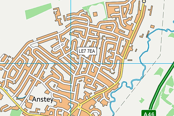 LE7 7EA map - OS VectorMap District (Ordnance Survey)