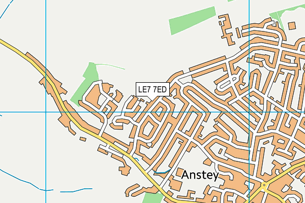 LE7 7ED map - OS VectorMap District (Ordnance Survey)