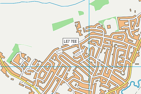 LE7 7EE map - OS VectorMap District (Ordnance Survey)