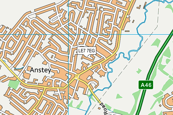 LE7 7EG map - OS VectorMap District (Ordnance Survey)