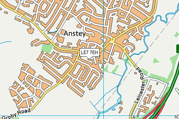 LE7 7EH map - OS VectorMap District (Ordnance Survey)