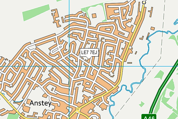LE7 7EJ map - OS VectorMap District (Ordnance Survey)