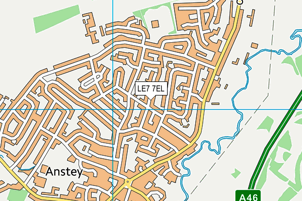 LE7 7EL map - OS VectorMap District (Ordnance Survey)