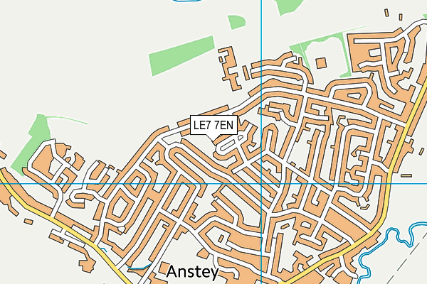 LE7 7EN map - OS VectorMap District (Ordnance Survey)