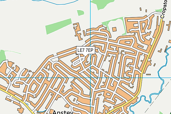 LE7 7EP map - OS VectorMap District (Ordnance Survey)