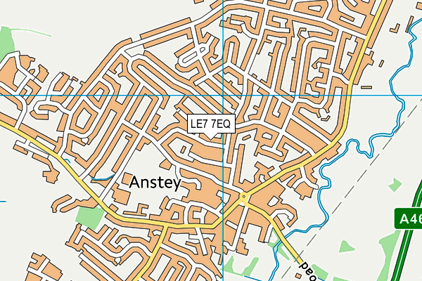 LE7 7EQ map - OS VectorMap District (Ordnance Survey)