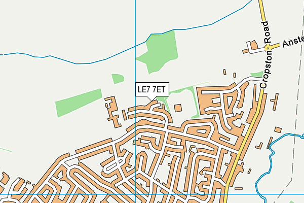 LE7 7ET map - OS VectorMap District (Ordnance Survey)
