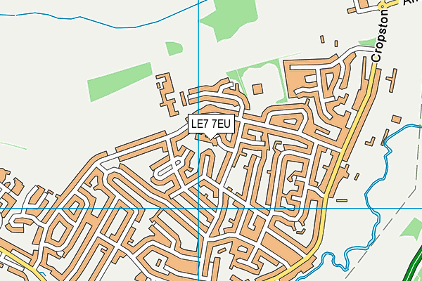 LE7 7EU map - OS VectorMap District (Ordnance Survey)