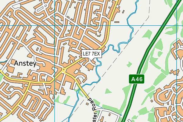 LE7 7EX map - OS VectorMap District (Ordnance Survey)