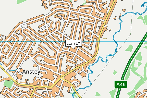 LE7 7EY map - OS VectorMap District (Ordnance Survey)