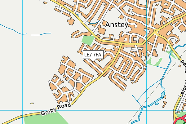 LE7 7FA map - OS VectorMap District (Ordnance Survey)