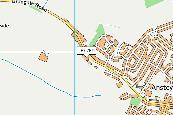 LE7 7FD map - OS VectorMap District (Ordnance Survey)