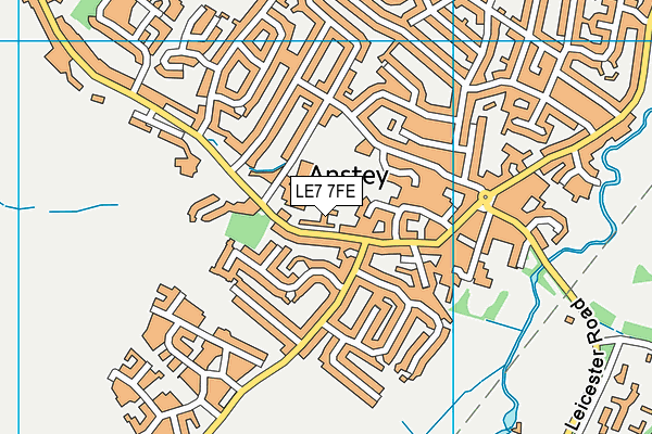 LE7 7FE map - OS VectorMap District (Ordnance Survey)