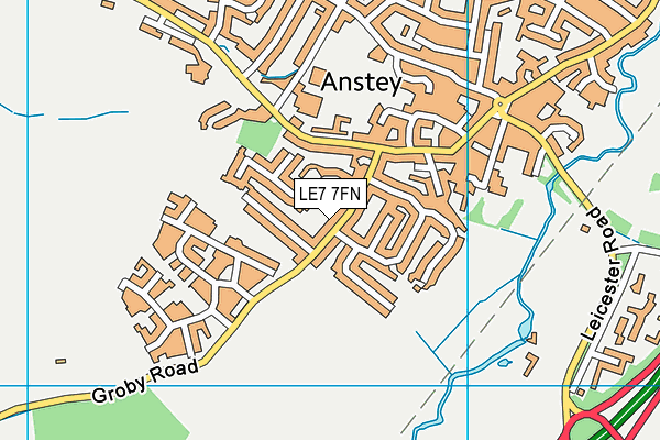 LE7 7FN map - OS VectorMap District (Ordnance Survey)