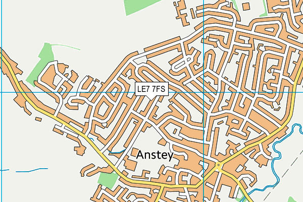 LE7 7FS map - OS VectorMap District (Ordnance Survey)