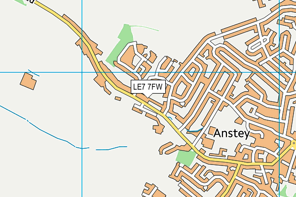 LE7 7FW map - OS VectorMap District (Ordnance Survey)