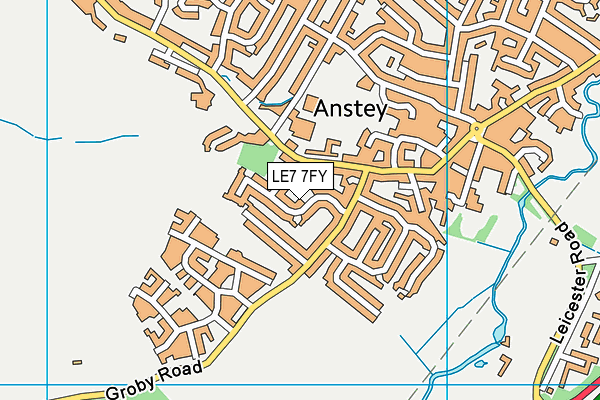 LE7 7FY map - OS VectorMap District (Ordnance Survey)