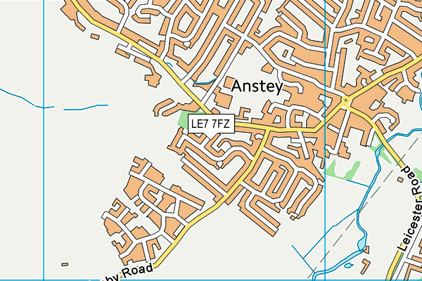 LE7 7FZ map - OS VectorMap District (Ordnance Survey)