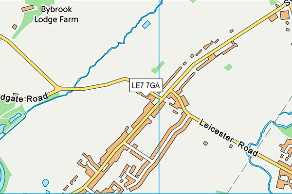 LE7 7GA map - OS VectorMap District (Ordnance Survey)