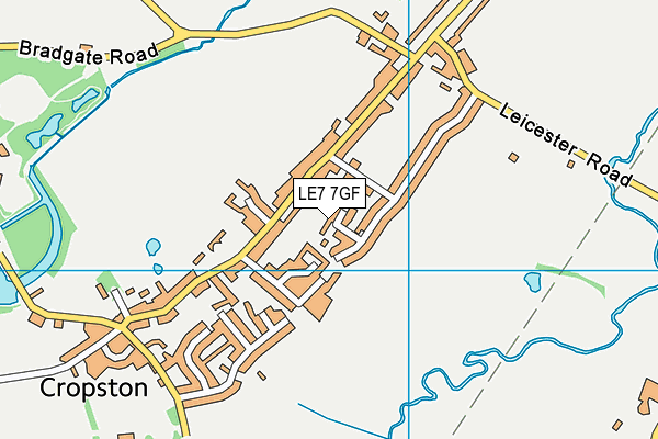 LE7 7GF map - OS VectorMap District (Ordnance Survey)