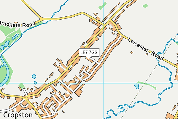 LE7 7GS map - OS VectorMap District (Ordnance Survey)