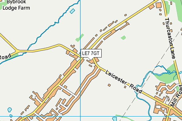 LE7 7GT map - OS VectorMap District (Ordnance Survey)