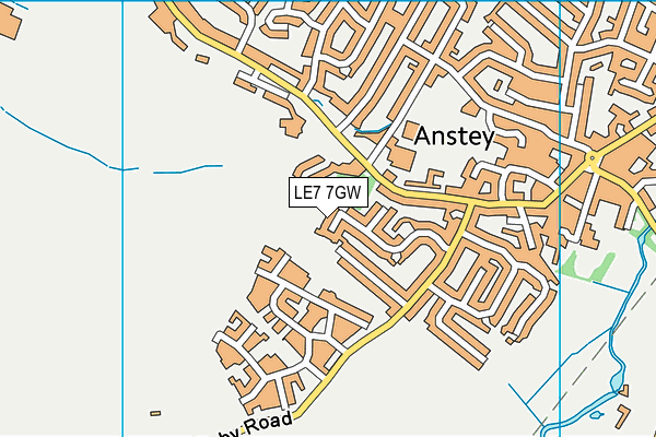 LE7 7GW map - OS VectorMap District (Ordnance Survey)