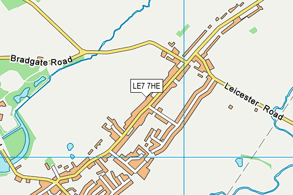 LE7 7HE map - OS VectorMap District (Ordnance Survey)