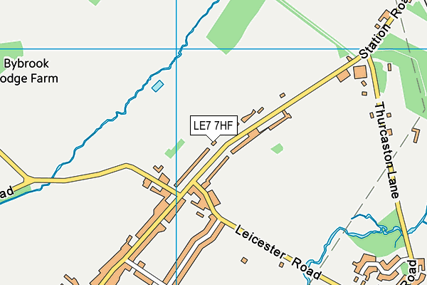 LE7 7HF map - OS VectorMap District (Ordnance Survey)