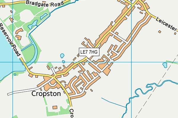 LE7 7HG map - OS VectorMap District (Ordnance Survey)