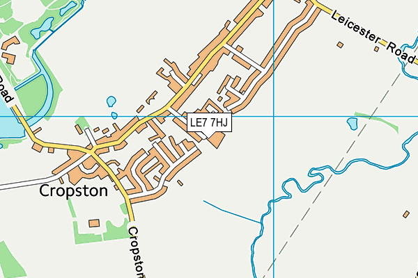LE7 7HJ map - OS VectorMap District (Ordnance Survey)