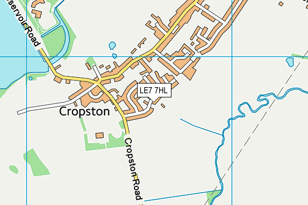 Cropston Cricket Club map (LE7 7HL) - OS VectorMap District (Ordnance Survey)