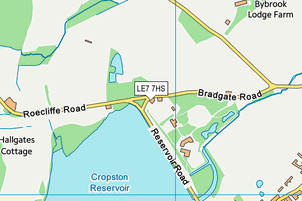 LE7 7HS map - OS VectorMap District (Ordnance Survey)