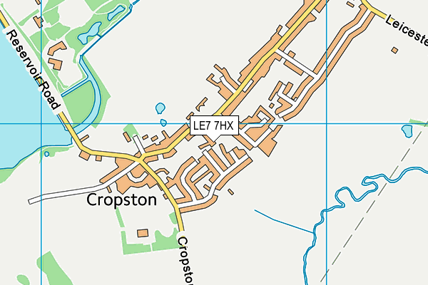 LE7 7HX map - OS VectorMap District (Ordnance Survey)
